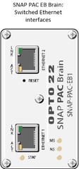 Opto 22 SNAP PAC EB brain has two switched Ethernet interfaces