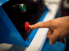 Technician pushing a button