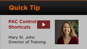 PAC Control Shortcuts video