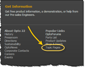 Find Opto 22 Topic Pages