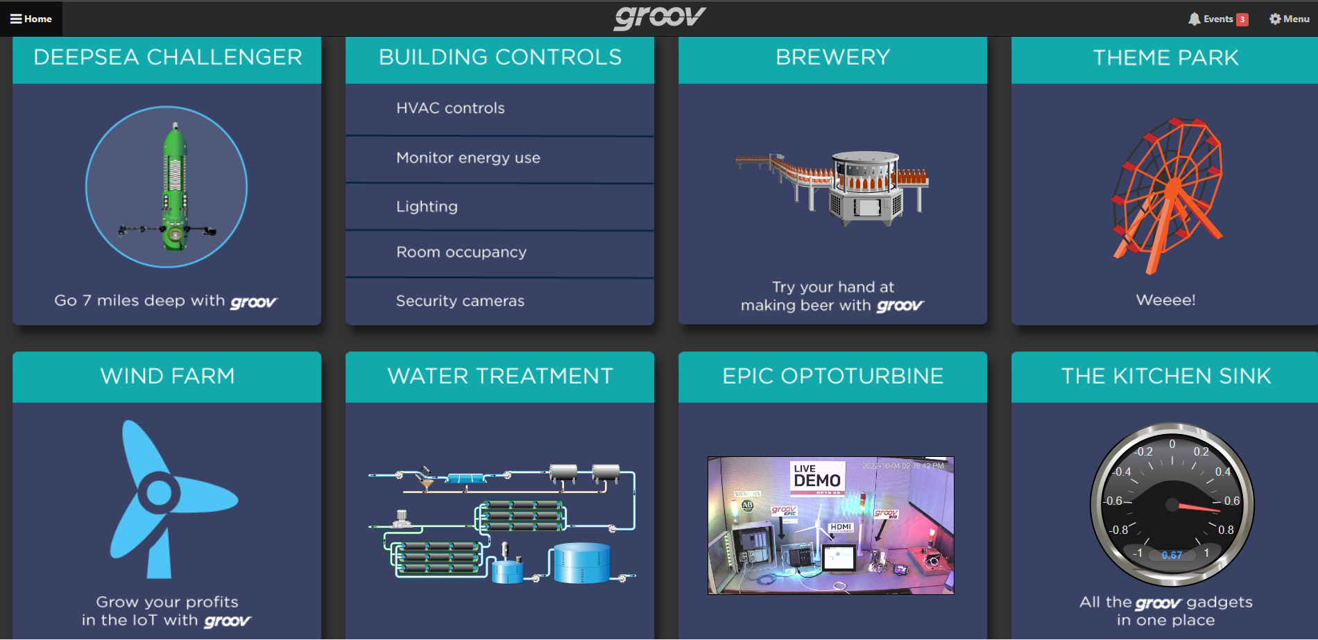 groov DEMO home page
