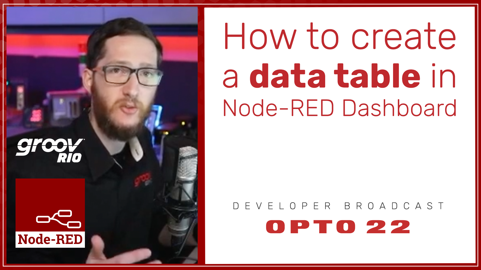 Create a data table in Node-RED